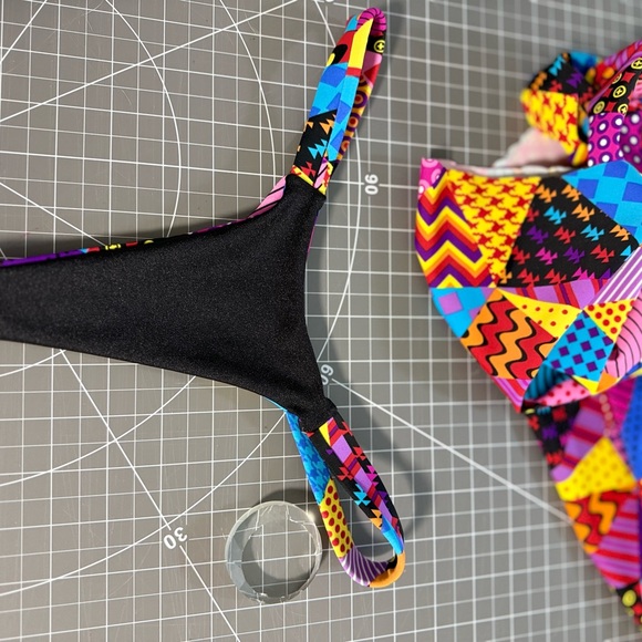 Colorful Patchwork Bikini Bottom - Picture 7 of 9